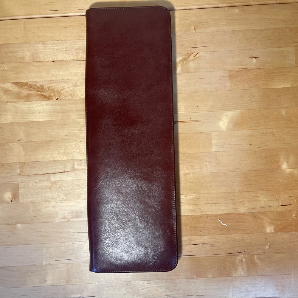Red Envelope Burgundy Leather Tie Travel Case Men's Dress Tie Organizer